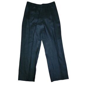 Orvis Pants Womens Size M Medium Solid All Black Pull On 100% Linen with Pockets